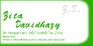 zita davidhazy business card